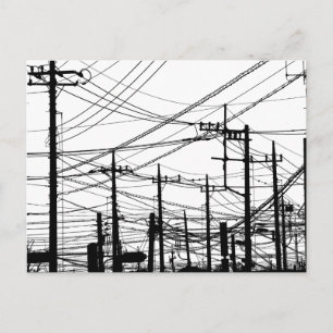 Altes Telefon und Power Postkarte