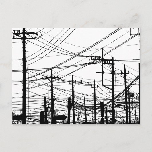 Altes Telefon und Power Postkarte (Vorderseite)