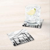 Altes Telefon und Power Rechteckiger Pappuntersetzer (Vor Ort)