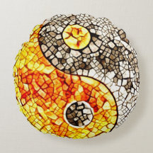 Altes Tempel-Mosaik Yin Yang Symbol