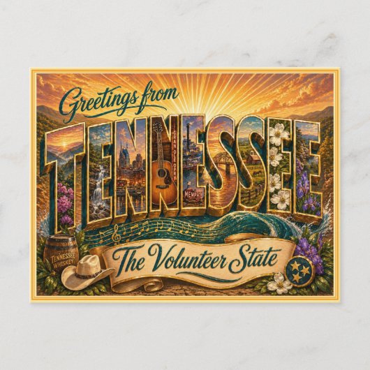 Altes Tennessee Gruß Von Postkarte (Vorderseite)