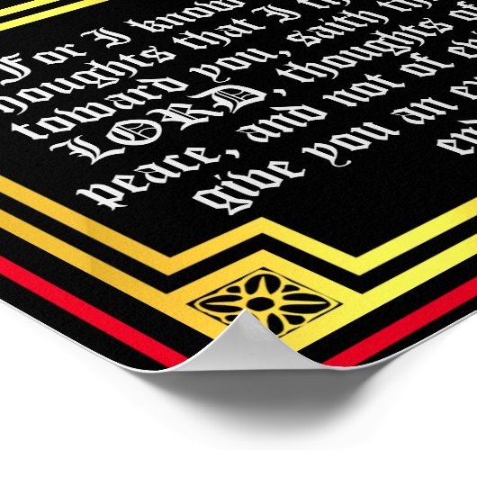 Altes Testament Jeremiah 29 11 illustriertes Zitat Poster (Ecke)