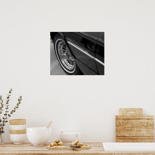 Altes Thunderbird Black and White Poster (Küche)