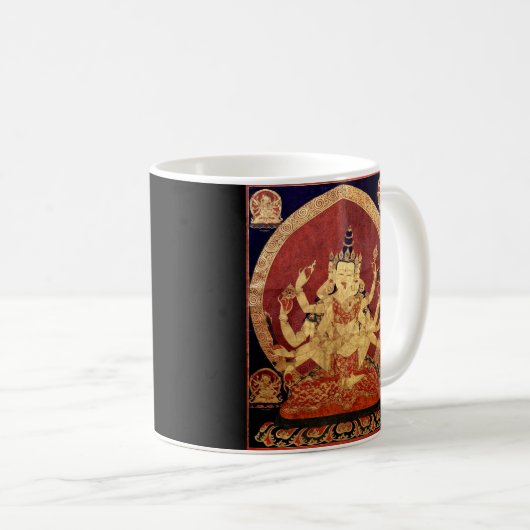 Altes tibetisches Tapestry Kaffeetasse (VorderseiteRechts)