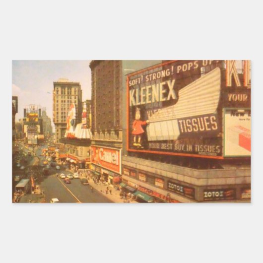 Altes Times Square Rechteckiger Aufkleber (Vorderseite)