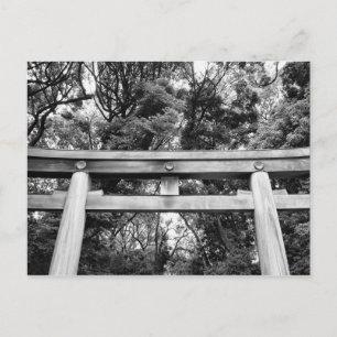 Altes Tor am Meiji-Schrein im Yoyogi-Park in Tokio Postkarte