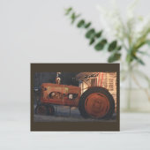 Altes Traktor-Foto Postkarte (Stehend Vorderseite)