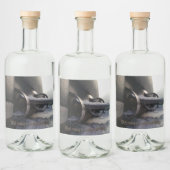 Altes U-Boot im Schnee Alkoholflaschenetikett (Flaschen)