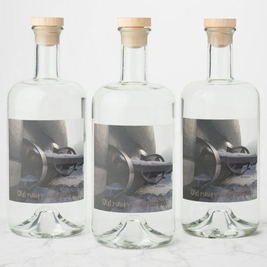 Altes U-Boot im Schnee Alkoholflaschenetikett (Flaschen)
