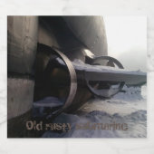 Altes U-Boot im Schnee Alkoholflaschenetikett (Einzelnes Label)