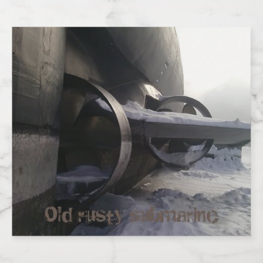 Altes U-Boot im Schnee Alkoholflaschenetikett (Einzelnes Label)