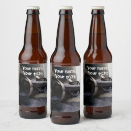 Altes U-Boot im Schnee Bierflaschenetikett