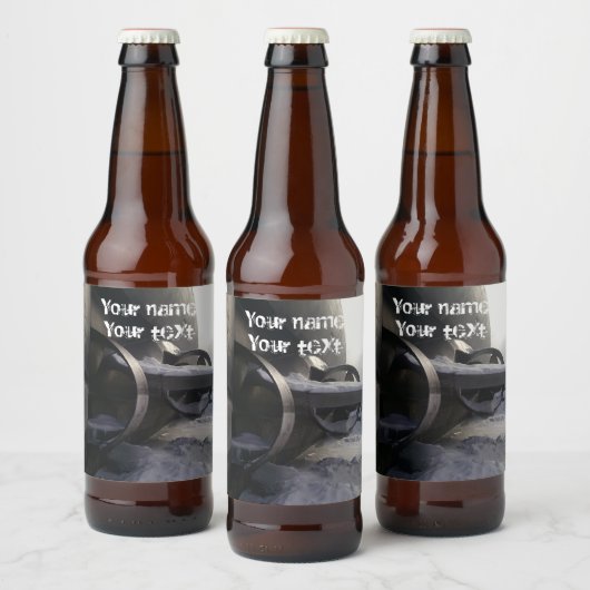 Altes U-Boot im Schnee Bierflaschenetikett (Flaschen)