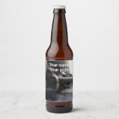 Altes U-Boot im Schnee Bierflaschenetikett (Vorderseite)