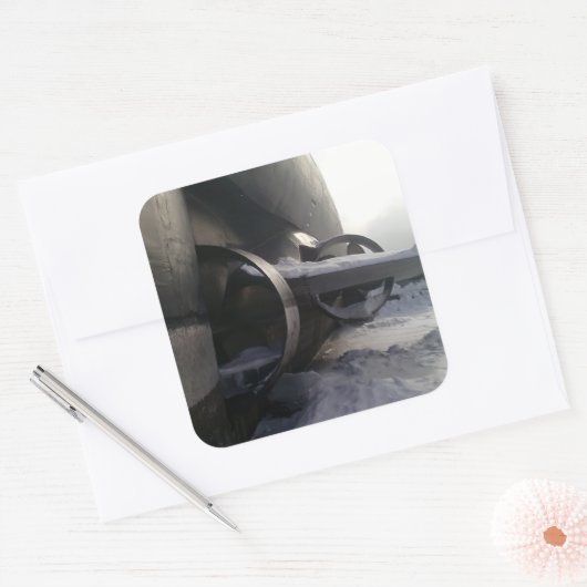 Altes U-Boot Quadratischer Aufkleber (Umschlag)