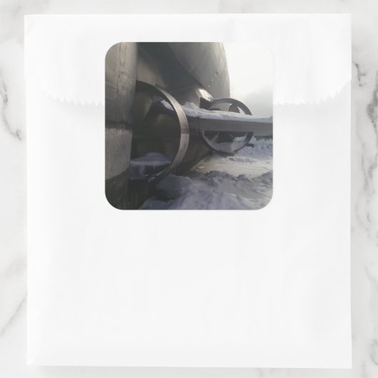 Altes U-Boot Quadratischer Aufkleber (Tasche)