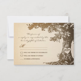 altes uAwg für Hochzeiten RSVP Karte