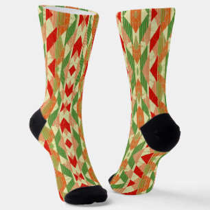 Altes und gewittertes Aussehen rot orange gelb grü Socken