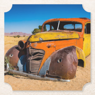 Altes und verlassenes Auto in Solitaire, Namibia Untersetzer