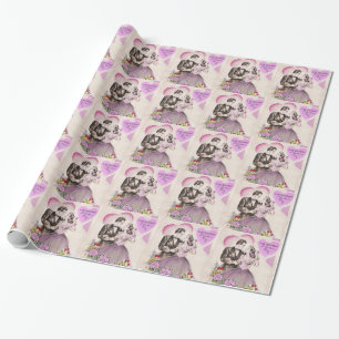 Altes Valentins-Paar Geschenkpapier
