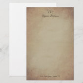 Altes vergilbtes Papier Monogramm & benutzerdefini (Vorne/Hinten)