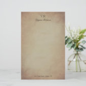 Altes vergilbtes Papier Monogramm & benutzerdefini (Stehend Vorderseite)