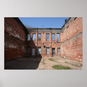 Altes verlassenes Gebäude in Shreveport, Louisiana Poster