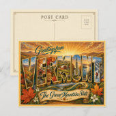 Altes Vermont Gruß Von Postkarte (Vorne/Hinten)