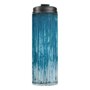 Altes verwittertes Grunge aus verblassenem blass b Thermosbecher