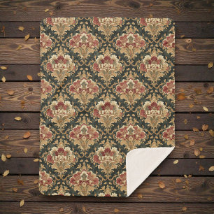 Altes viktorianisches Damastmuster Sherpadecke