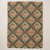 Altes viktorianisches Damastmuster Sherpadecke (Vorderseite)
