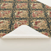 Altes viktorianisches Damastmuster Sherpadecke (3/4)