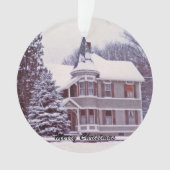 Altes viktorianisches Haus am Weihnachten Ornament (Vorderseite)