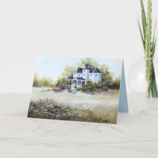 Altes Viktorianisches Haus mit rustikaler Landkart Karte (Vorderseite)