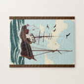 Altes Vintage-Boot Puzzle (Horizontal)
