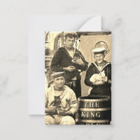 Altes Vintage-Foto 3 Matrosen halten Katzen