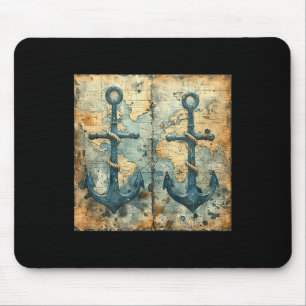 Altes Vintage-Nautik-Piraten-Segelschiff-Anker Mee Mousepad