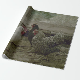 Altes Vintages Barnyard Country Chicken Geschenkpapier