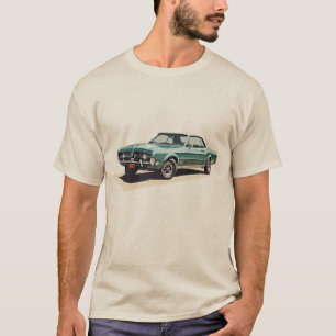 Altes Vintages blaues Auto T-Shirt