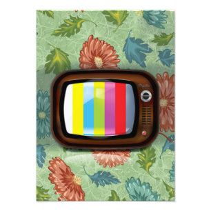 Altes Vintages CRT-Fernsehen Fotodruck