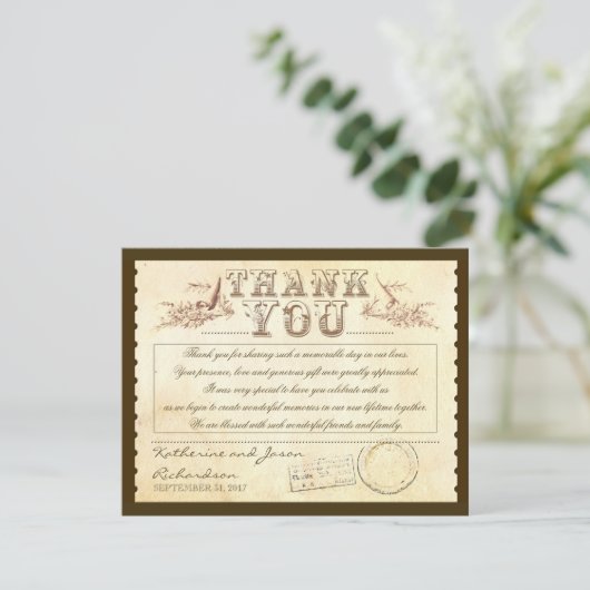 altes Vintages danken Ihnen Karten - Karten (Stehend Vorderseite)