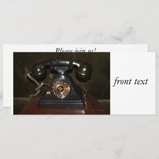 Altes Vintages Einwahltelefon Einladung (Vorne/Hinten)