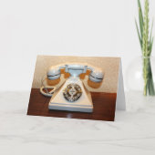 Altes Vintages Einwähltelefon Weiß Karte (Vorderseite)