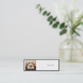 Altes Vintages Einwähltelefon Weiß Mini Visitenkarte (Stehend Vorderseite)