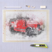 Altes Vintages Feuerwehrauto Seidenpapier (Handwerk)