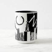 Altes Vintages Foto NYC Skyline Schwarzweiss Tasse (Zentrum)