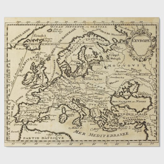 Altes Vintages Kartenpapier Party Geschenkpapier (Flach)