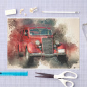 Altes Vintages klassisches Auto-Dekoupage Seidenpapier (Handwerk)