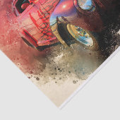 Altes Vintages klassisches Auto-Dekoupage Seidenpapier (Ausschnitt)