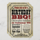 Altes Vintages Land Geburtstag GRILLEN Party Einladung (Vorne/Hinten)